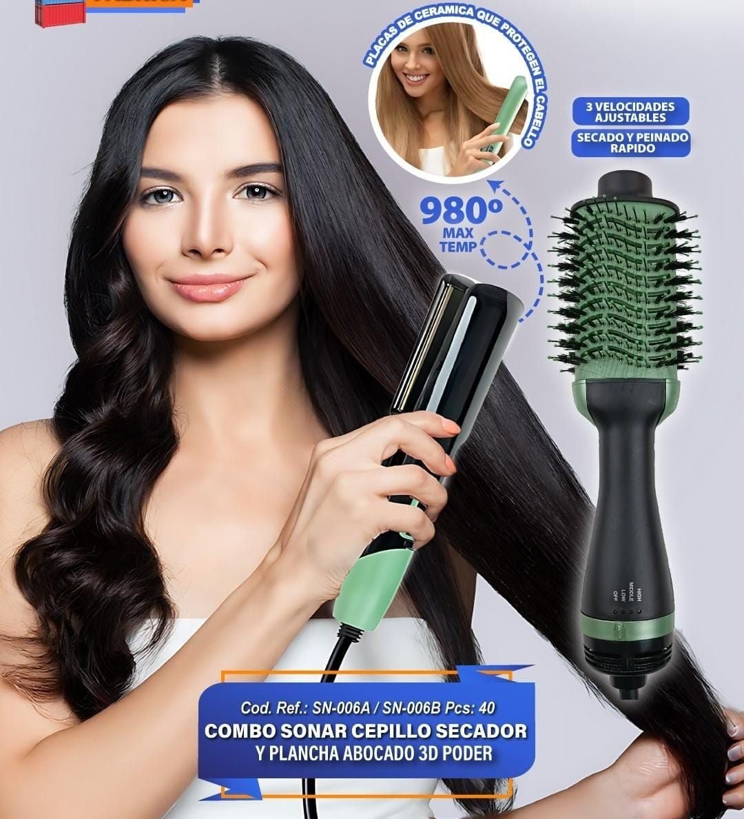 Set de cepillo y plancha para el cabello - foto 2