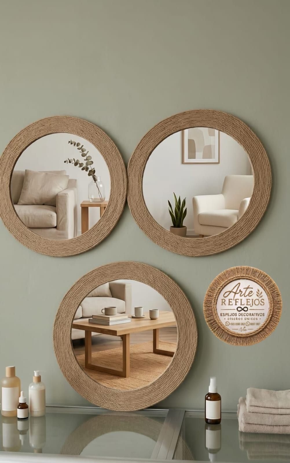 Espejos decorativos diseños rústico estilo BOHEMIO ❤️