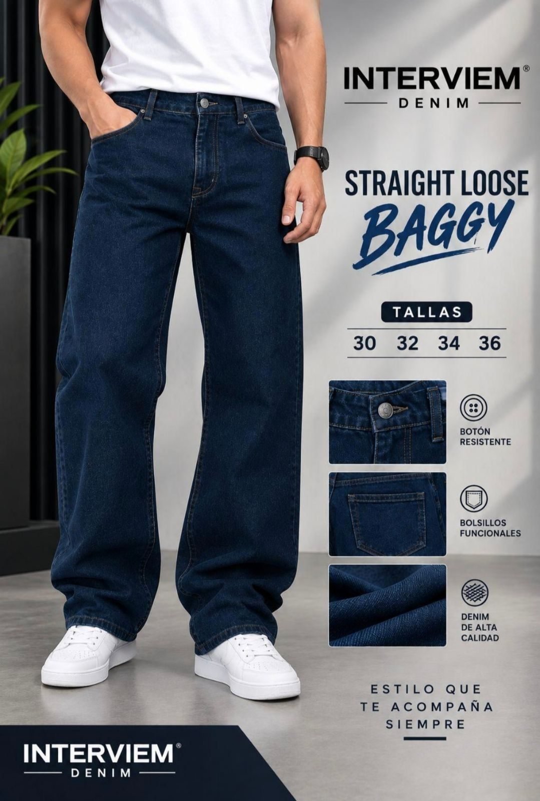 Pantalones baggy jeans estilos super flow moda urbana tendencia de hombre - foto 3