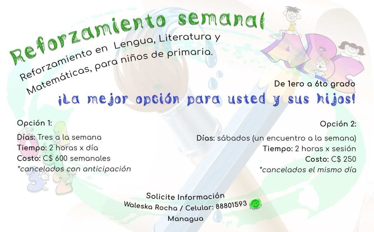 Reforzamiento en Lengua y Literatura y Matemáticas para niños
