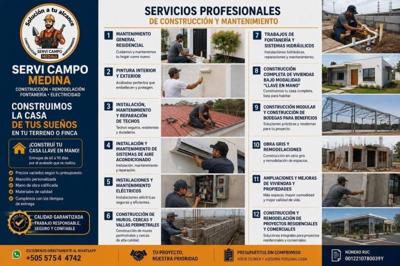 TODO EN EL RAMO DE LA CONSTRUCCIÓN: FONTANERIA,PINTURA,ELECTRICIDAD