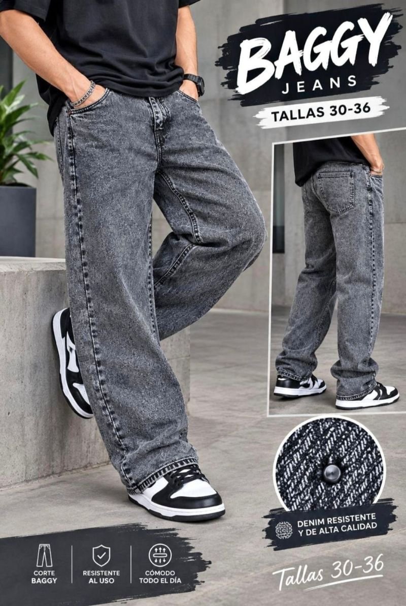 Pantalones baggy jeans estilos super flow moda urbana tendencia de hombre
